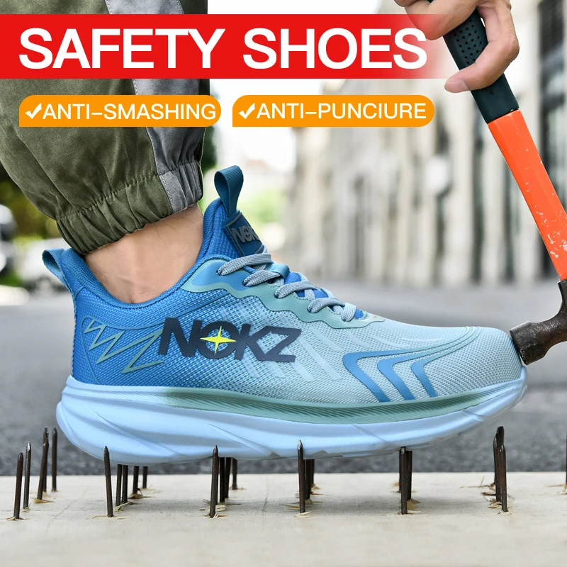 New Men's Work Safety Boots Men Steel Toe Cap Protective Shoes Puncture-Proof Work Shoes Breathable Sneakers Couple Safety Shoes - 5