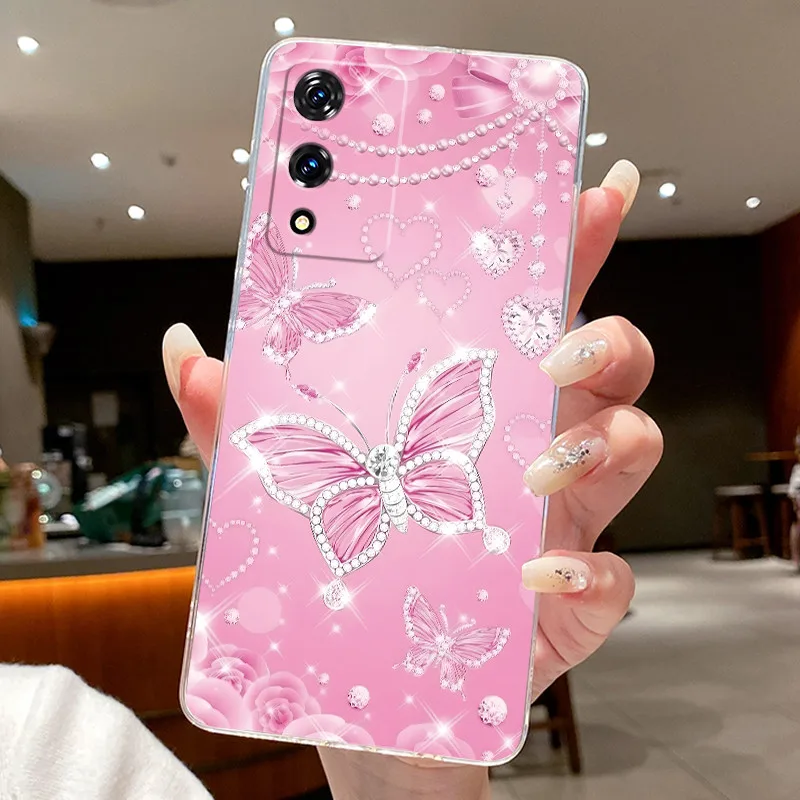 Butterfly Bow Transparent Soft Silicone Phone Case - Thin Protective TPU Cover
