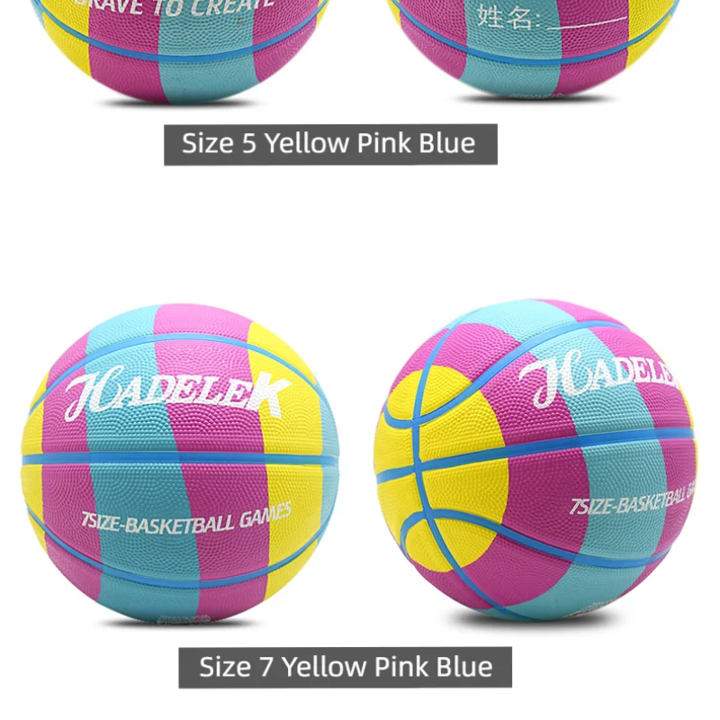 Basketball Balls Size 7 Rubber Basketball Wear-resistant High Elastic Good Hand Feel Basketball Dribbling Training Competition Ball