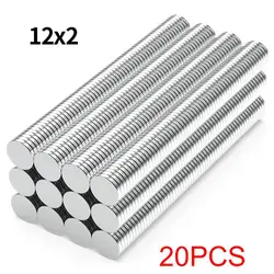 Ultra - Powerful Neodymium Round Magnets for Refrigerator and Home Use (12x2mm - 20pcs)