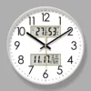 2025 New 10/12/14-inch Temperature and Humidity Electronic Calendar Multi-functional Wall Clock Dual Display Mute Quartz Clocks 2