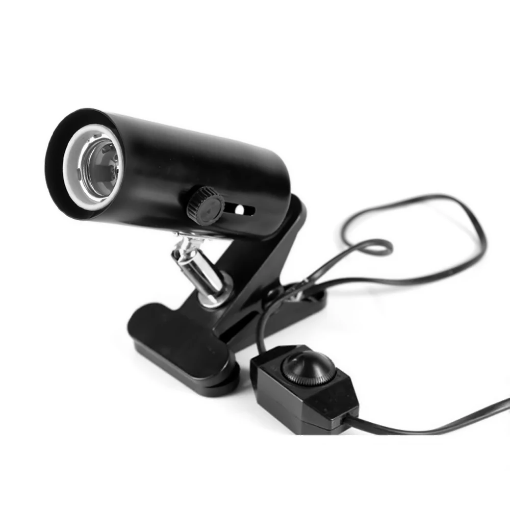 Reptile UVB Lamp Bulb Ceramic Holder Clip on Adjustable Switch Clamp