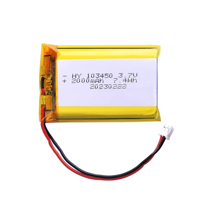 Rechargeable Lithium Batteries 3.7V 103450 Polymer 2000 mAh MP5 Toys Cameras GPS Bluetooth Speakers High Capacity