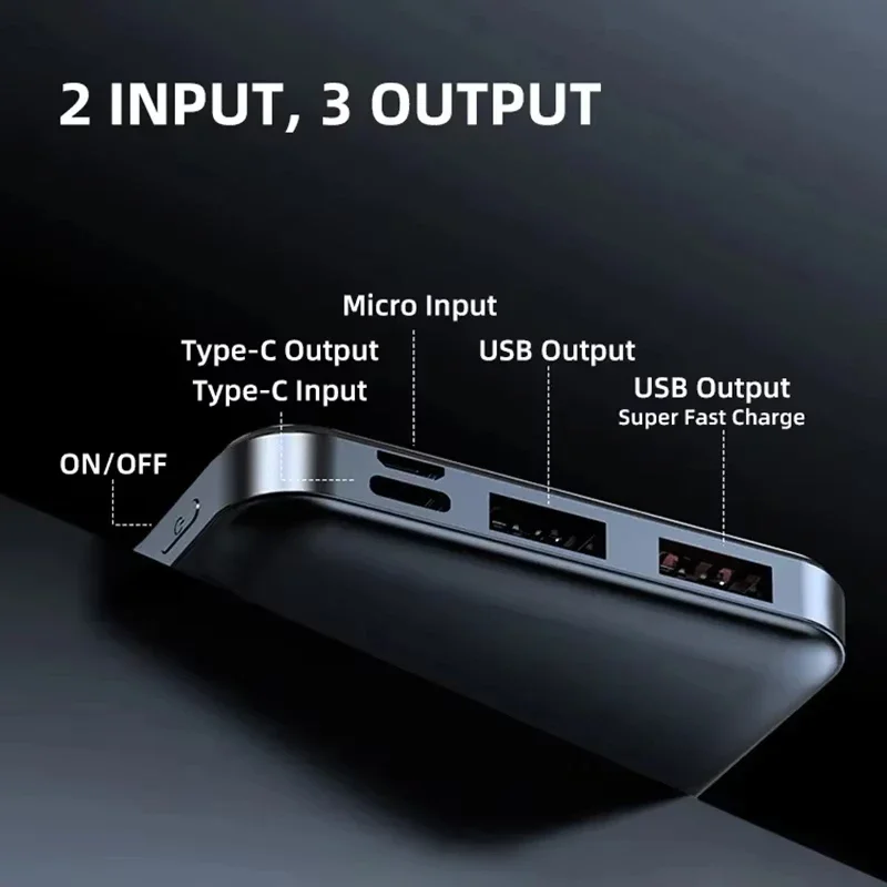 VIVO 50000mAh PowerBank Portable 120W Super Fast Charger External Battery PoverBank High Capacity PowerBank For iPhone Samsung 2