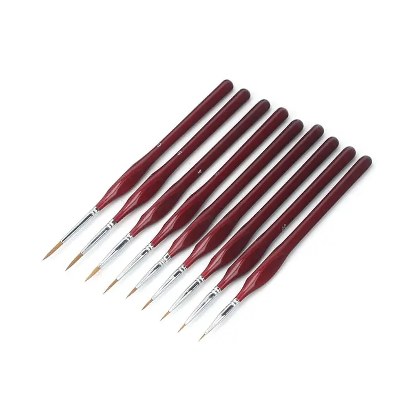 9pc Detail Thin Paint Brush Set Artist Paintbrushes for Acrylic Oil  Watercolor Painting Beginner Student Amateur Painter