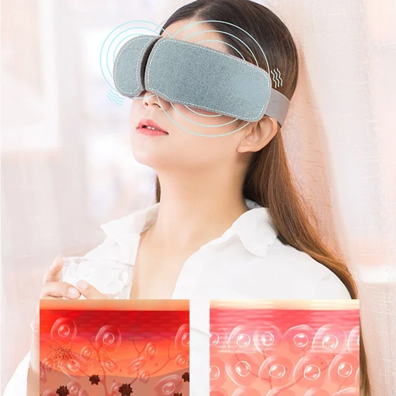 Smart Eye Massager Music 40 Degree Hot Compress Airbag Barometric vibration 4 Modes Press Foldable Eye Relax Massager Eye Mask
