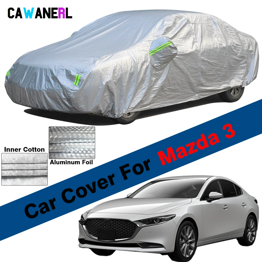 Cubierta gruesa de 3 capas para coche Mazda 3 2003-2023, impermeable,  parasol, Anti-UV, lluvia, nieve, granizo, adecuado para todo tipo de clima  - AliExpress