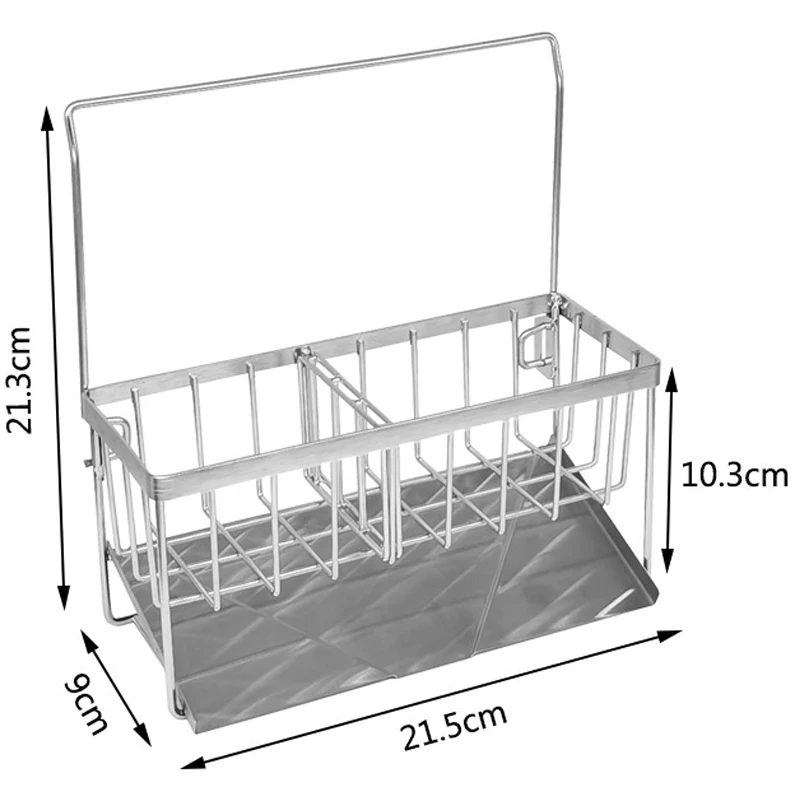 Stainless Steel Auto Drain Tray Partition Sponge Holder Self