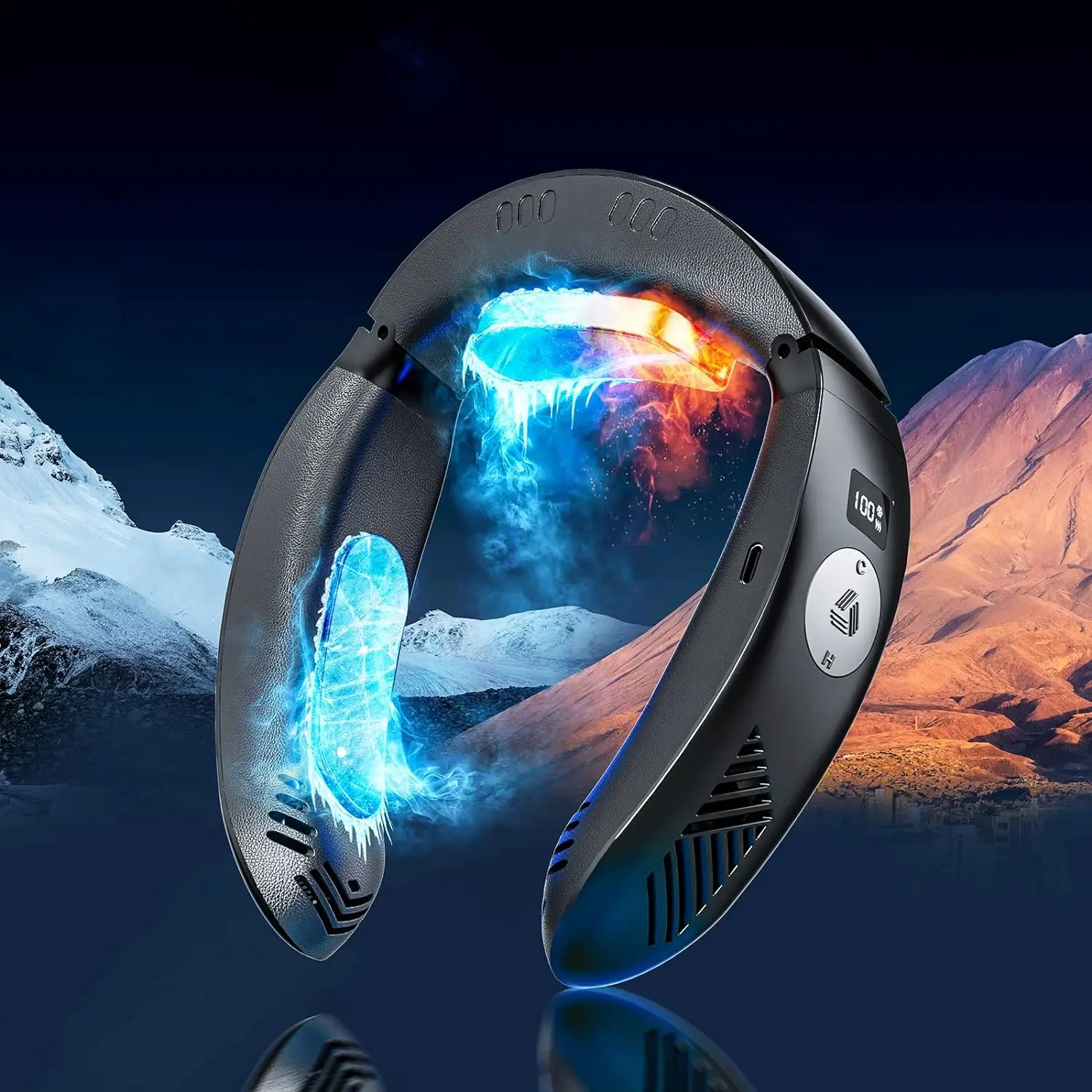 

Air Conditioner Portable, Upgraded 3 Semiconductor Cooling Plates Portable Neck Fan Wearable Air Conditioner, 3 Speeds Neck Cool