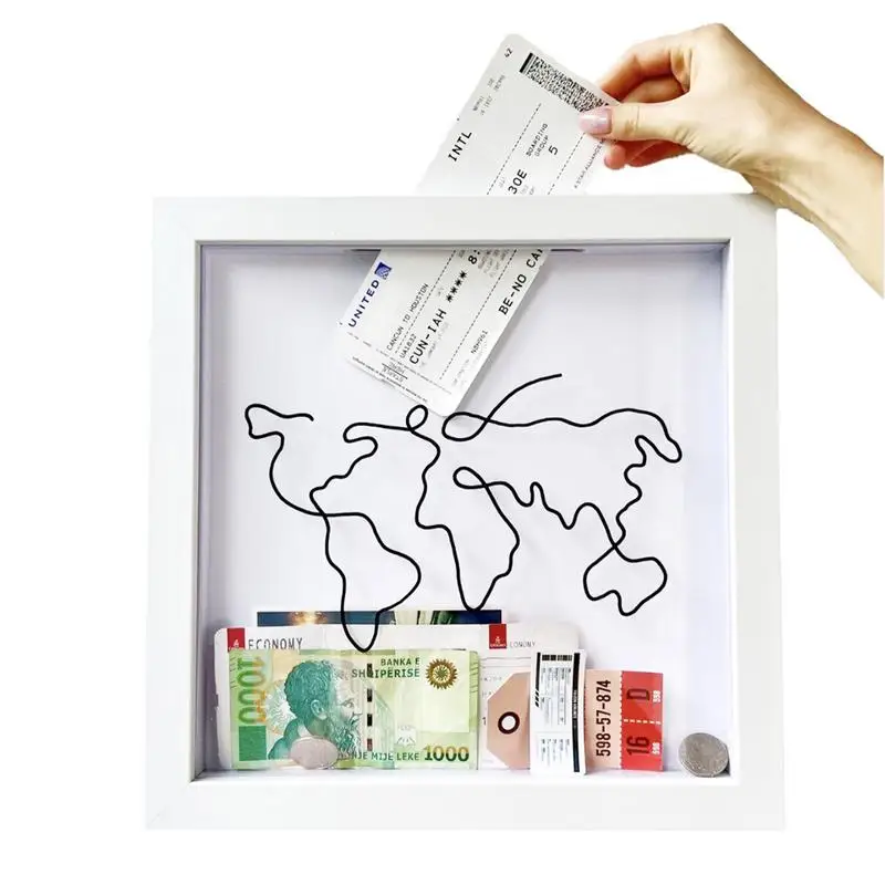 

Шкатулка для теней для путешествий, деревянная шкатулка для теней, рамка, Настенная отделка, дисплей памяти, фотография дорожных билетов, сувениры и