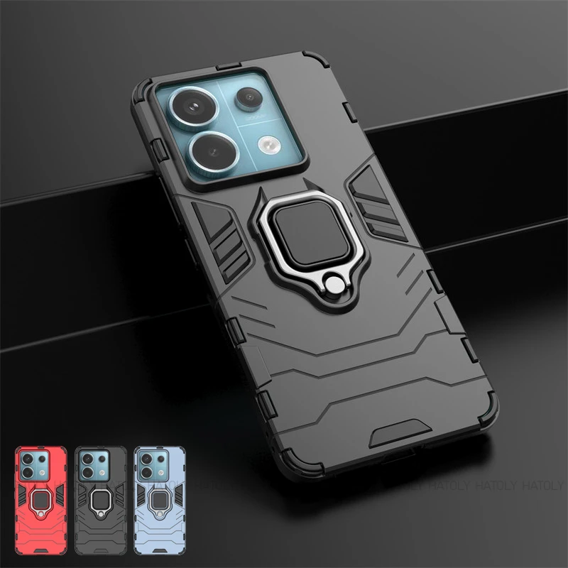 Per Xiaomi Poco X6 5G Custodia Xiaomi Poco X5 X6 Pro 5G Cover Anello Antiurto Hard Pc Custodia Protettiva In Silicone Xiaomi Poco X6