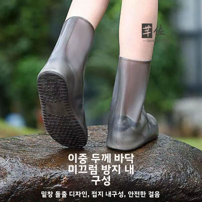 방수 방사 흙방지 하이킹 슈즈커버 두꺼운 중간 높이 튜브형 성인 남녀 야외 여행 사막 워킹 장비