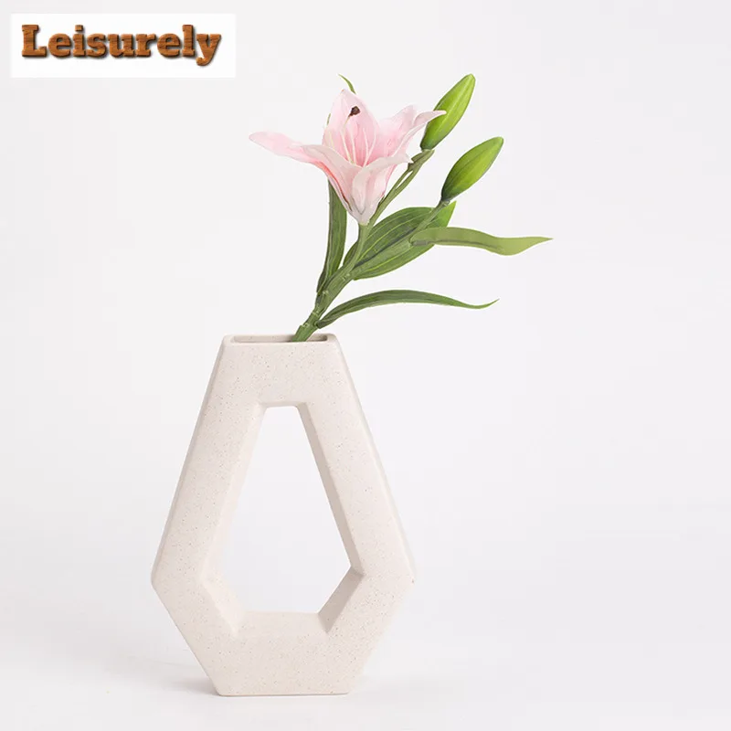 Six Contract Flower Bottle Ceramic Flower Vase Living Room Decoration Vase For Plant Desktop Ornament Arrangement Wedding Decor