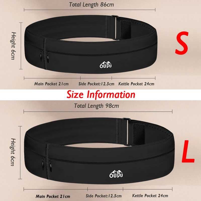 Invisible Sports Hydration Belt Bag Running Phone Belt Waist Pack With Water Bottle Holder for Men Women Cycling Hiking Walking 6