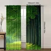 2pc,  Scene Curtains Forest1 Machine Washable Fabric,Without Electricity Spring Party & Holiday Decor Perfect for Holiday 5