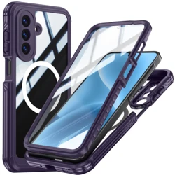 New Best - Seller: Shockproof, Dustproof, and Drop - Resistant Wireless Magnetic Transparent Phone Case for Galaxy A17 5G (PURPLE)