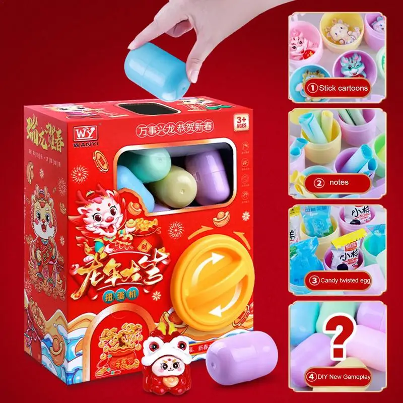 Vending Machine Toys Chinese New Year Children Mini Claw Machine Toys Lucky Egg Twisting Machine Toy Gift for Boys Girls 2