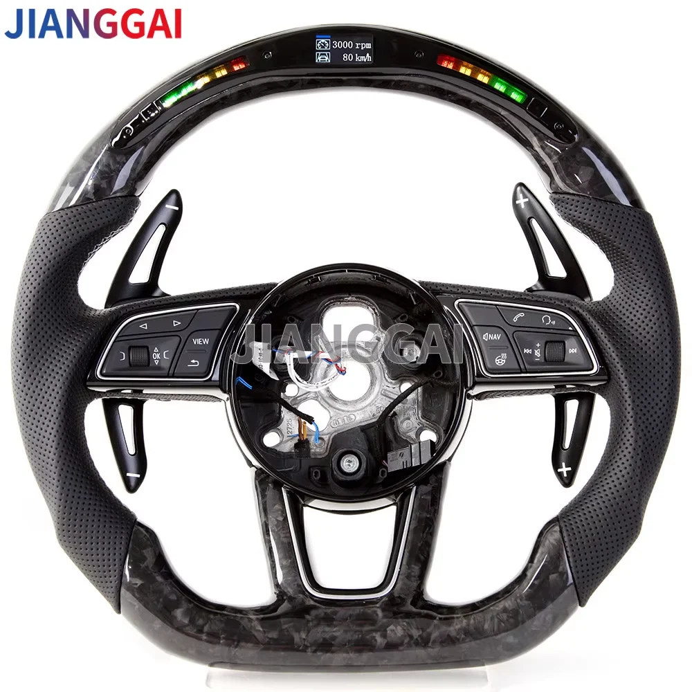 Forged Carbon Fiber Steering Wheel For Audi S3 S4 S5 RS3 RS4 RS5 A3 A5 A4 Racing Steering Wheel 2016-2020 Car Accessories 1