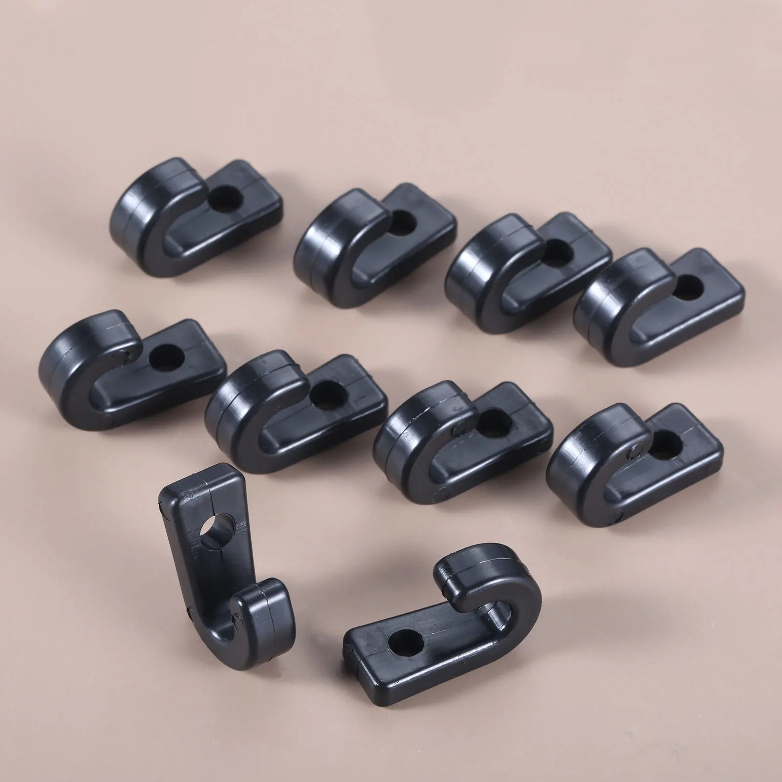 

10Pcs Kayak Hook Bungee Hooks Black Marine Deck Buckle for Canoe Paddle Board Boat Outfitting Rigging Accessories