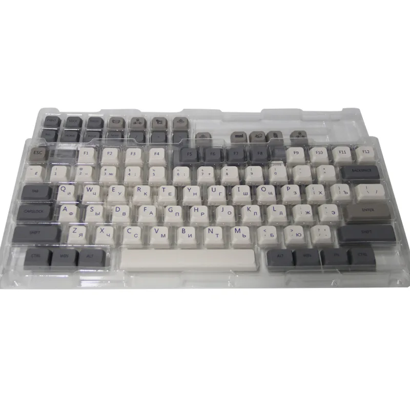 Branco Cinza Inglês Russo Japonês Coreano Keycaps
