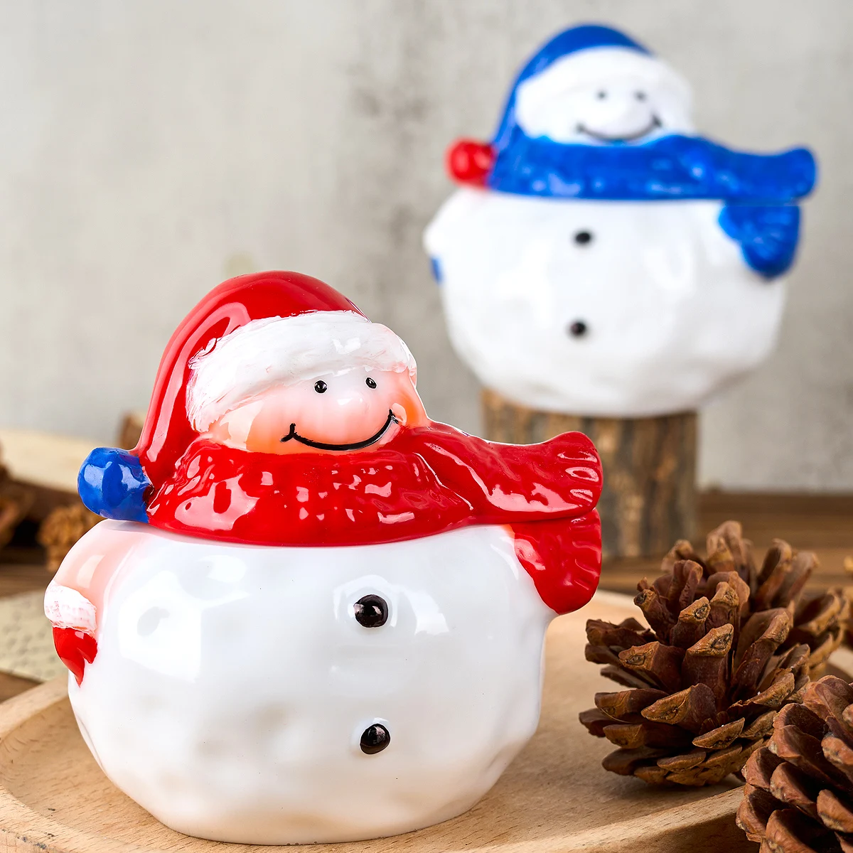 Christma Snowman Jar Silicone Mold with Lid DIY Scented Candle Cup Plaster Resin Molds 3D Storage Box Ornaments Craft Gift Tools