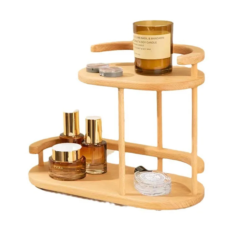 Portaoggetti Da Tavolo In Legno, Portaoggetti Per Cosmetici, Portaoggetti Per Profumi E Aromaterapia, Stora Da Tavolo Multistrato In Legno Massello