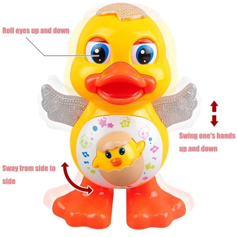 Electric Dancing Duck Funny Blink Eyes Flashing Light Shake The Body Cute Musical Cartoon Animal Educational Toy Children Gift 3