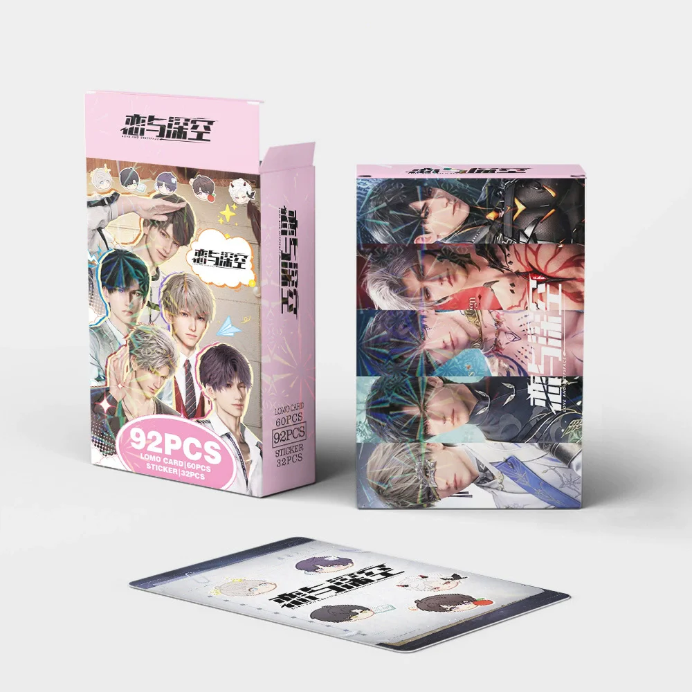 92PCS 사랑과 깊은 공간 게임 캐릭터 LOMO 카드 - 팬 및 선물용 애니메이션 소장용 HD 사진 카드
