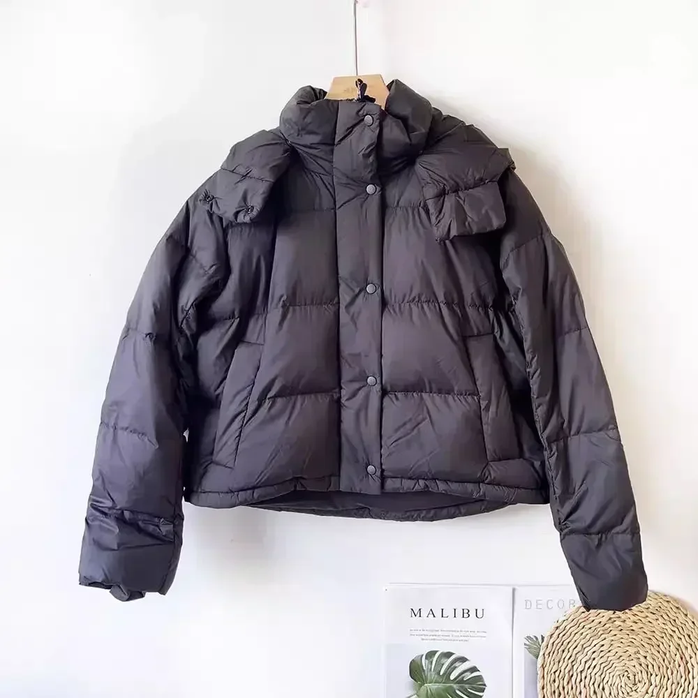 Lemon Wunder Puff New Winter Detachable Hooded High-end Down Jacket Women's All-match Thickened Warm Jacket for Women 2