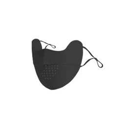 Elastic Ice Silk Sunscreen Face Scarf with UV Protection (Black)