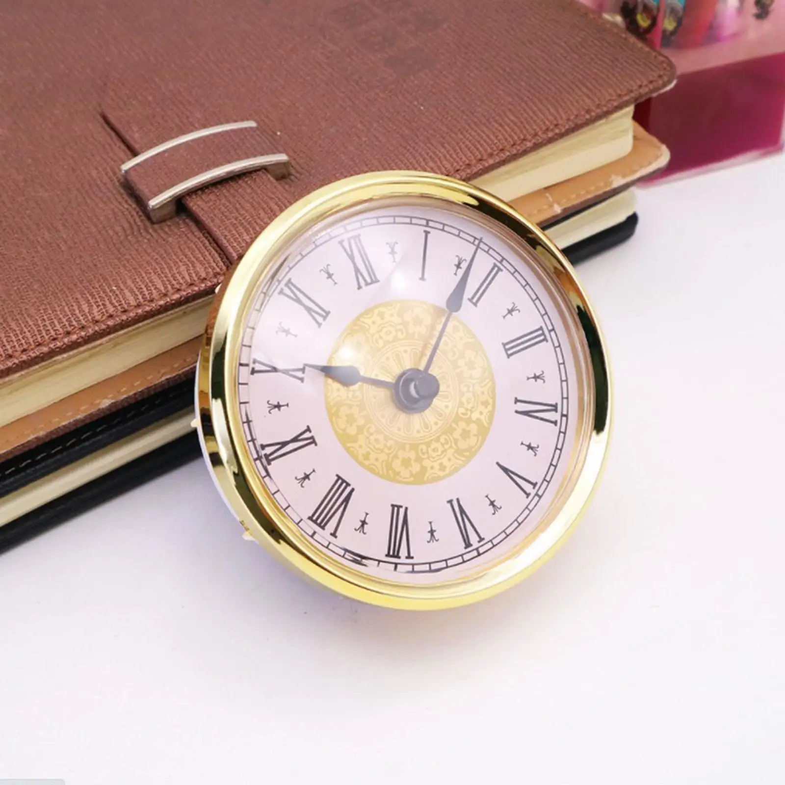 Mecanismo De Reloj De Cuarzo Dorado 80 Mm - Para Agujero De 73 Mm, Números Arábigos/romanos, Funciona Con Pila AA