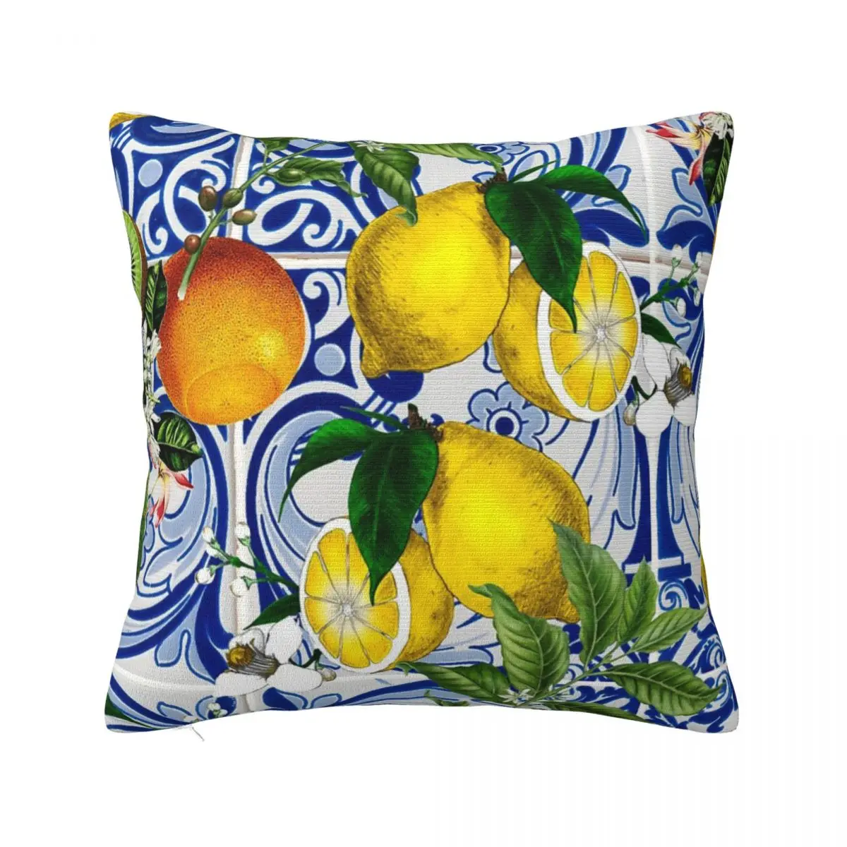 

Средиземноморская лимонная подушка для дивана, наволочка 40x40, декоративные подушки, подушка, наволочка