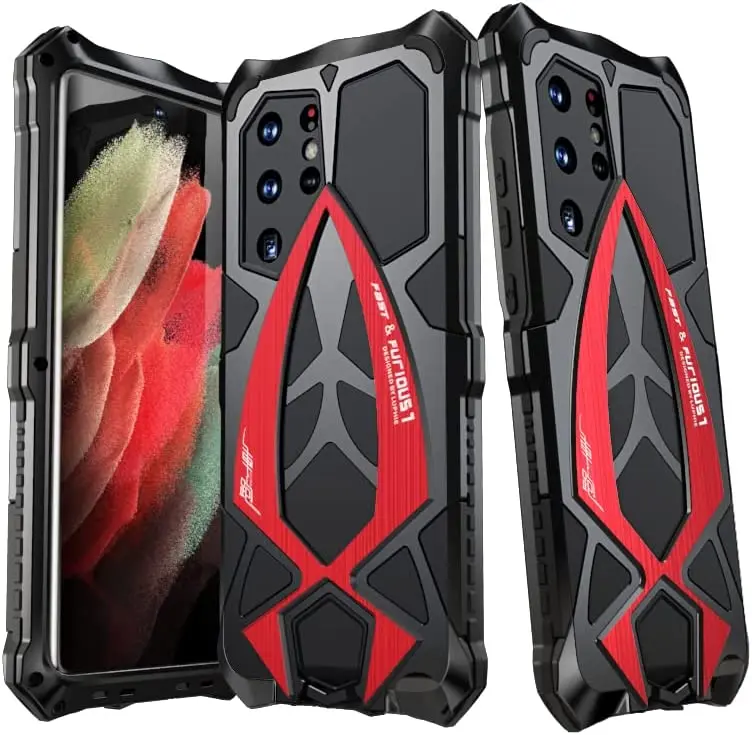 

Shockproof Armor Metal Frame Case Silicone Aluminum Heavy Duty Full Camera Protection Cover For Samsung Galaxy S22 Ultra