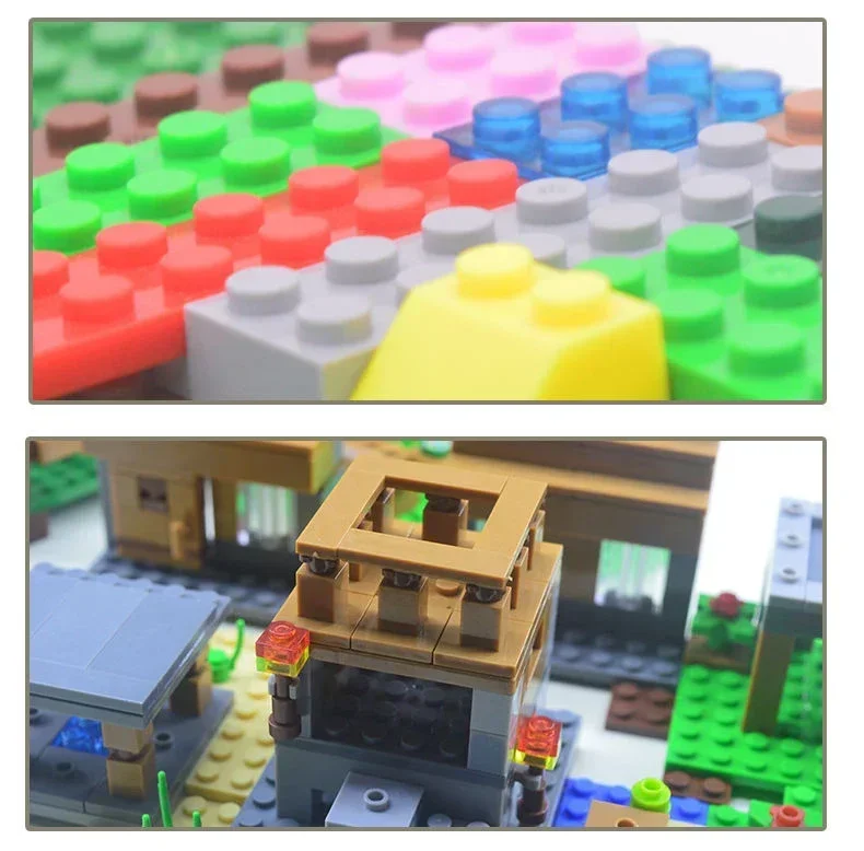 Description Picture 3 of itemHot Toys 1208PCS Building Blocks For Legoinglys Minecrafted Village Warhorse City Tree House Waterfall Educational Toys For Kids