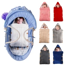 

Baby Swaddle Newborn Knit Blanket Stroller Wrap Infant Wrap Sleeping Bag with Thick Fleece Warm Receiving Blankets Buttons