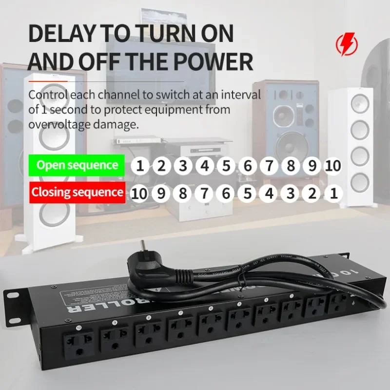 RAYHAYES RS-T03 Professional Audio Equipment Independent Control Power Sequencer Power Switch LCD Screen Display For Home Party