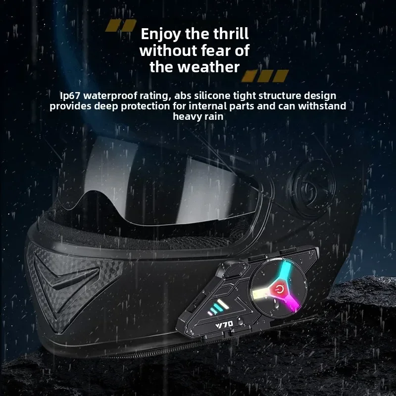 Y70 Motorcycle Bluetooth Helmet Headset IPX6 Waterproof