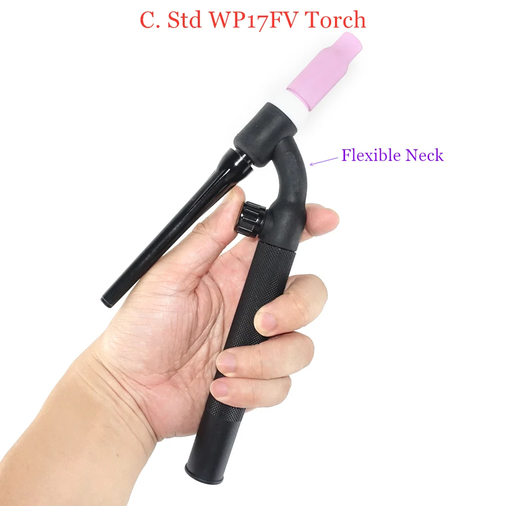 WP17 TIG Torch 150A GTAW Tungsten Welding Gun Argon Air Cooled WP17V Gas Valve W7FV Flexible TIG Welding Torch welding torch