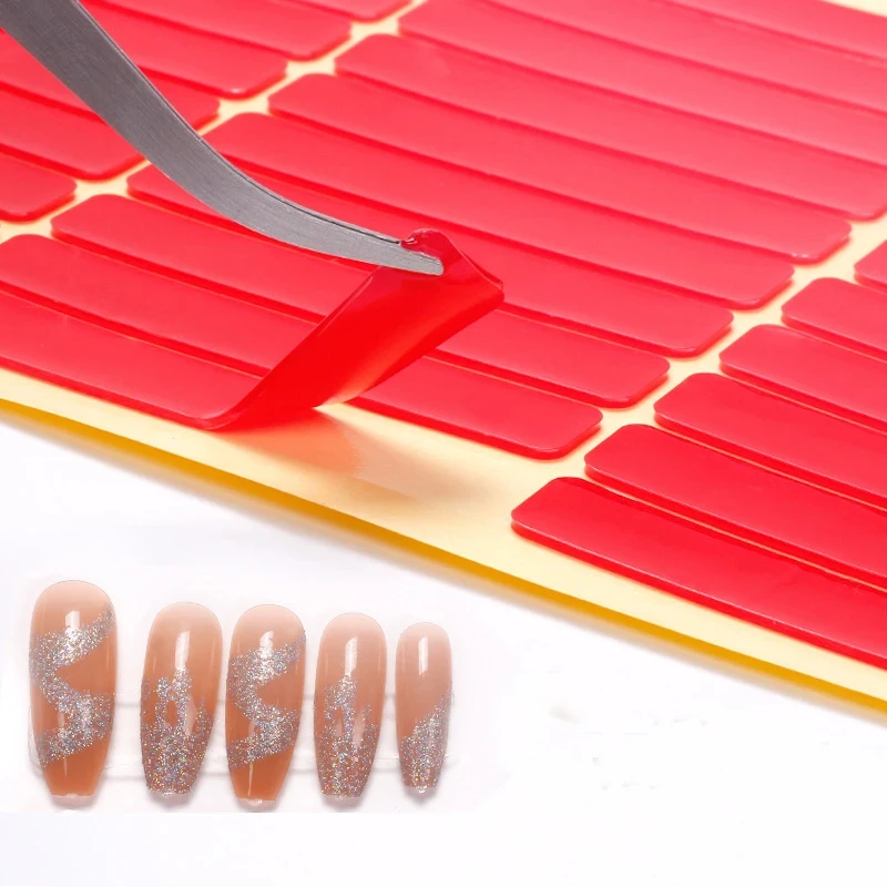 1 Roll Double Sided Nail Art Adhesive Tape For False Tips Nail Art Display Creative Design Stickers Strong Sticky Glue
