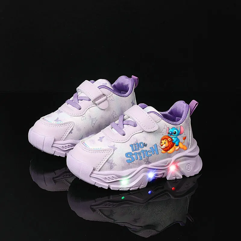 Baskets Enfant Lumineuses Violettes Lilo & Stitch - Confort