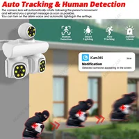 15MP extérieur trois objectifs 360 degrés sans fil PTZ caméra ICam365 moniteur WiFi trois lentilles CCTV réseau sécurité caméra de Surveillance 3