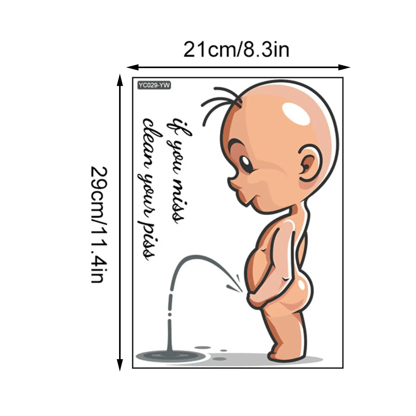 Toilet Sticker Wall Decor PVC Luminous Glow in The Dark Decorative Peeing Boy Sticker Wall Cistern Restroom Bathroom