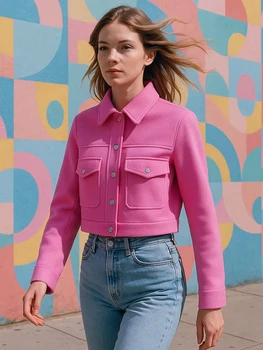 HH المرأة معطف الصلبة واحدة الصدر سترة طويلة الأكمام مع جيوب أمامية الخريف امرأة عادية الأمومة الزي ملابس خارجية 3