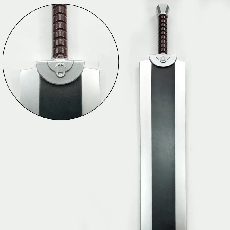 102cm Anime  Cosplay Guts Dragon Chopping Sword Prop Black Great Sword Weapon Role Play Gift Safety PU Sword 4