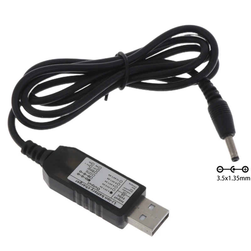 USB to for DC 3.5x1.35mm for DC 4.2V Power Plug Connector Cable USB to Power Cable Cord LED Headlamp