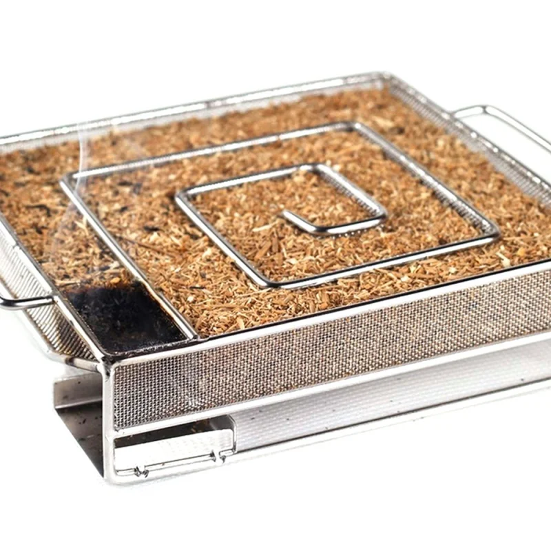 Cold Smoke Generator BBQ Accessories Steel Barbecue Grill Cooking Tool Smoker Salmon Bacon Fish Mini Apple Wood Chip Smoking Box smoker accessories
