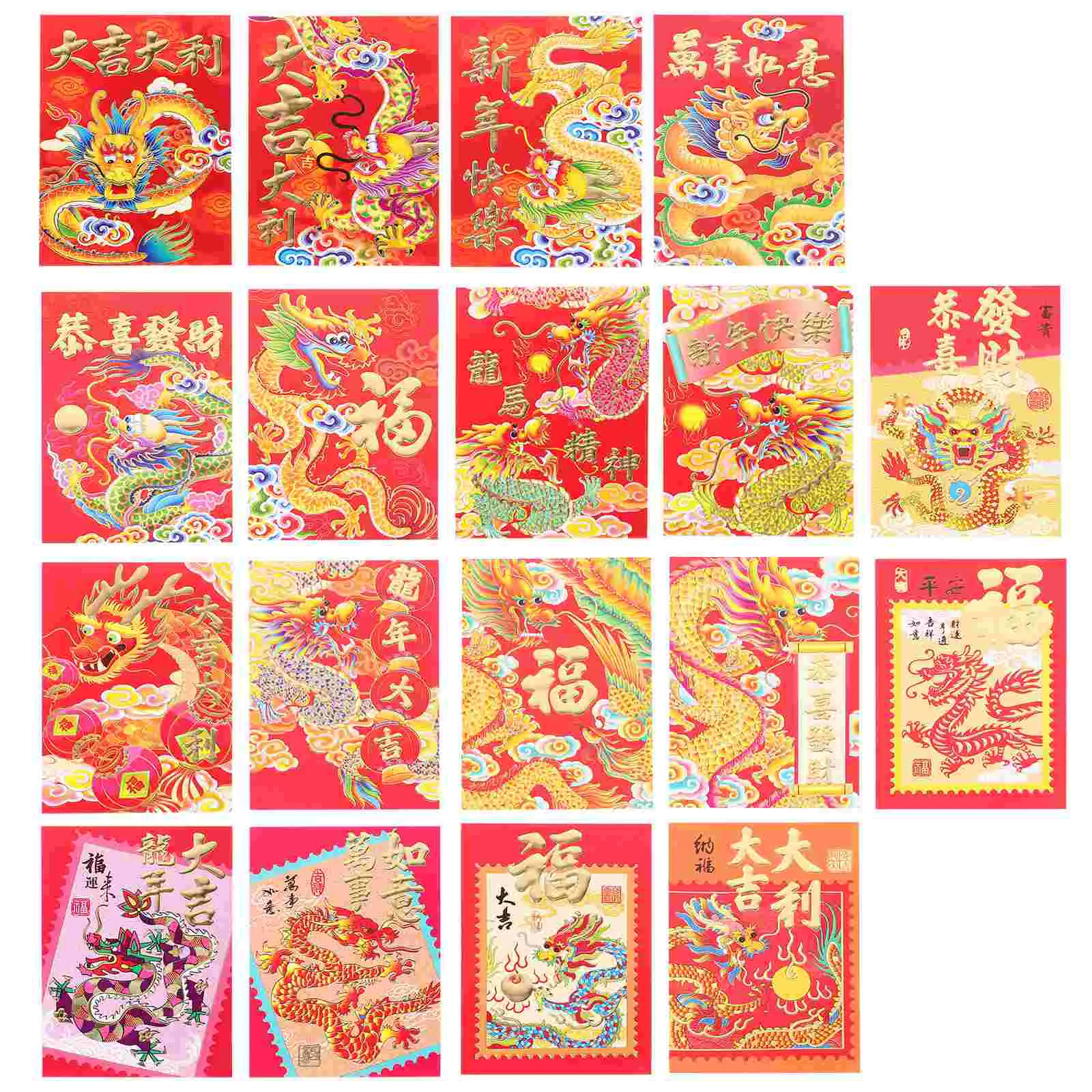 Chinese Red Envelopes New Year Gift Bag Packet Red Lucky Money Pockets for New Year Chinese Spring Festival HongBao