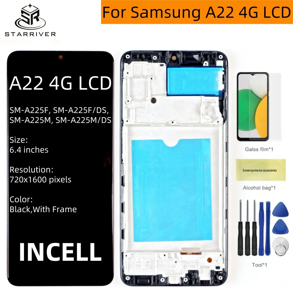 6,4 дюйма A22 4G для Samsung протестированный A225 A225F/DS A225M A225M/DS ЖК-дисплей сенсорный экран дигитайзер в сборе Замена