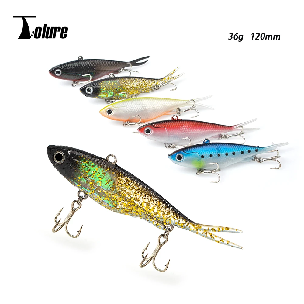 3 Professional Sea Fishing Lures, Dual-Color Lead Head Bass Lures For