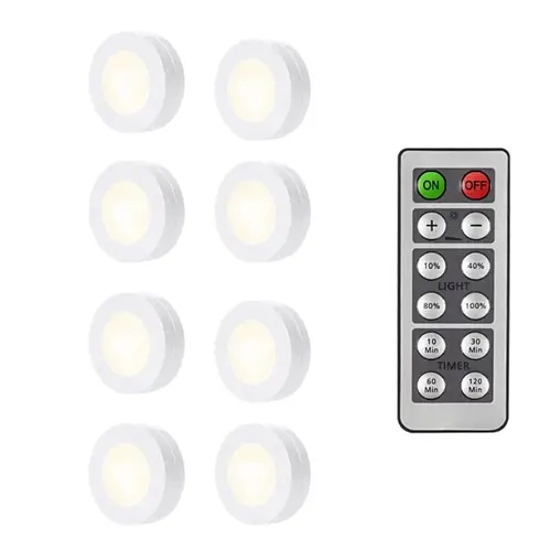 LED Puck Light Wireless Under Cabinet Lights with Remote Control Dimmable Battery Powered Night Lamp for Kitchen Closet Wardrobe - Image 12
